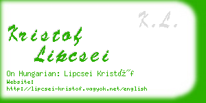 kristof lipcsei business card